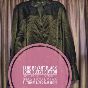 NWT Lane Bryant Black Long Sleeve Button Up Shirt!